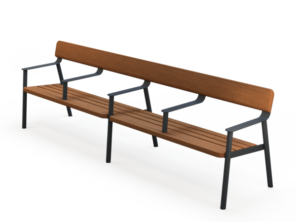 Fulco System IPI bench with backrest and armrests LIP140.18