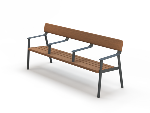 Fulco System IPI bench with backrest and armrests LIP140.13