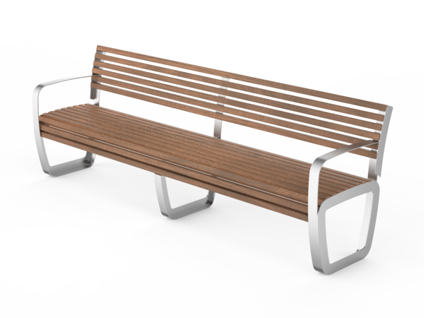 Fulco System TRAPO bench with backrest and armrests LTR017.06