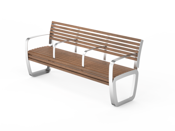 Fulco System TRAPO bench with backrest and armrests LTR017.05.d