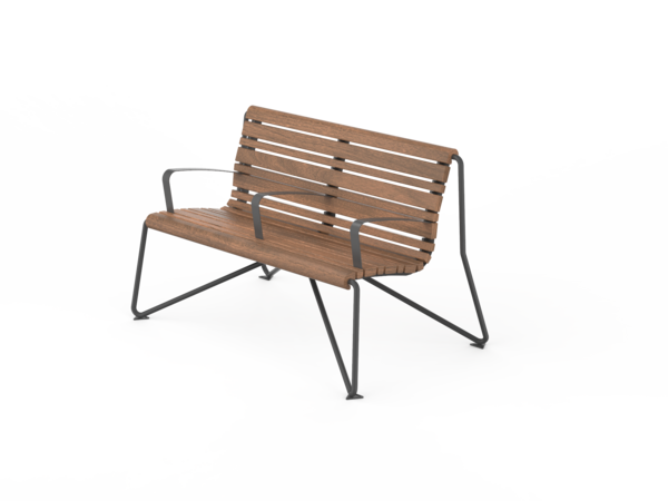Fulco System 'W' bench with backrest and armrests LWW129.00.b