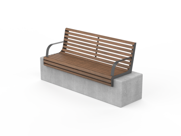 Fulco System VITA wall-mounted bench with armrest LVI295.00.a