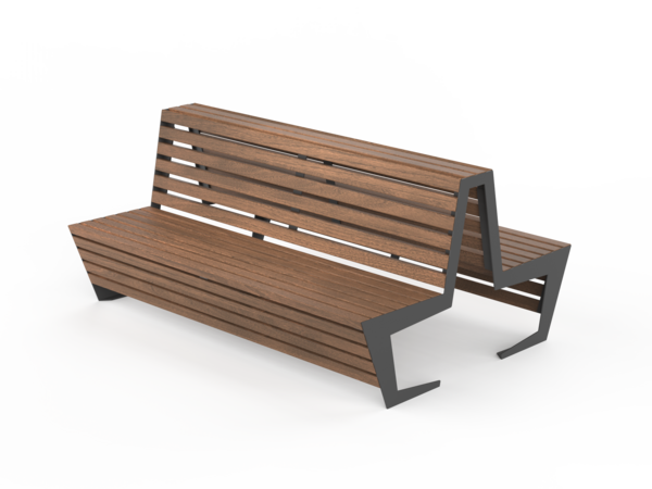 Fulco System EDGE double-sided bench with backrest LED133.01