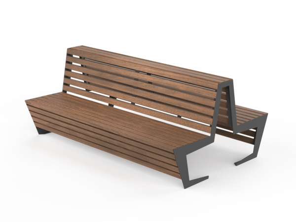 Fulco System EDGE double-sided bench with backrest LED133.02