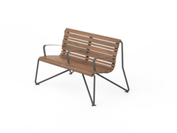 Fulco System  'W' bench with backrest and armrests LWW129.00.b