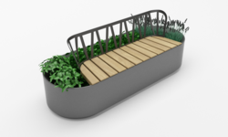 Fulco System  A bench with a flowerpot LD001.00