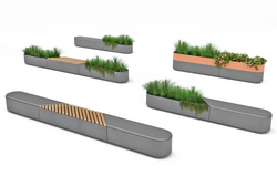 Fulco System  Parklet bench and planter LPR074.08