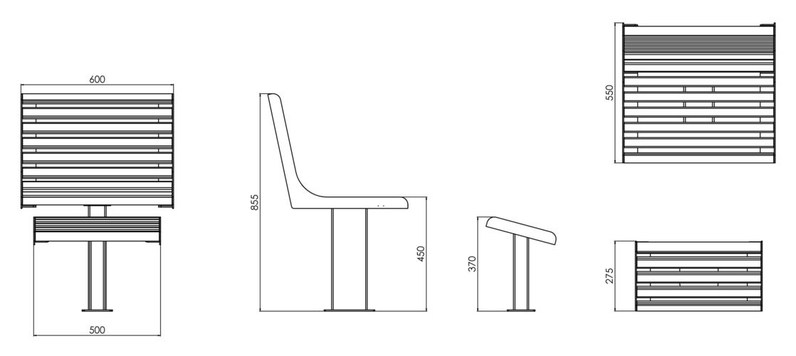 Fulco System VITA chair with footrest LVI294.05.b Dimensions