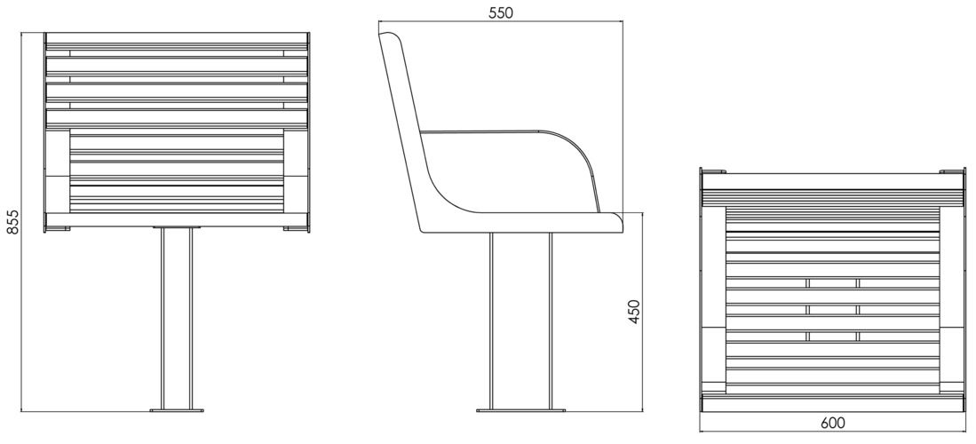 Fulco System VITA armchair LVI294.05.a Dimensions