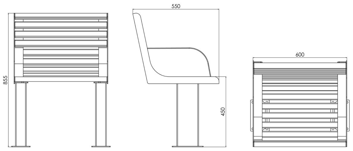 Fulco System VITA armchair LVI294.06.a Dimensions
