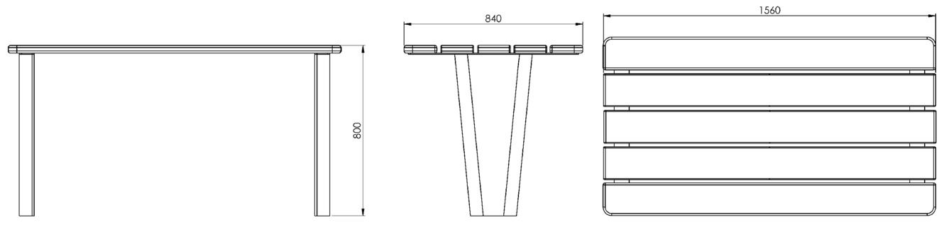 Fulco System TORO table TTO137.00 Dimensions