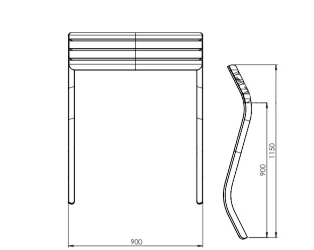 Fulco System Stand up bench L069.01 Dimensions