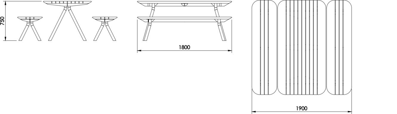 Fulco System SETLY picnic set TSE180.00 Dimensions