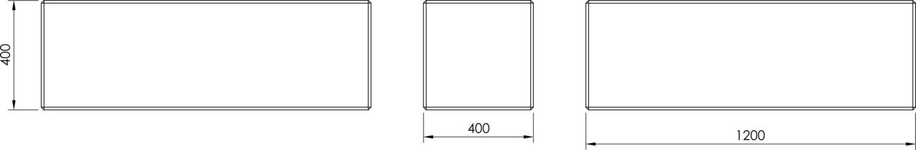 Fulco System Concrete bench LCB120.00 Dimensions