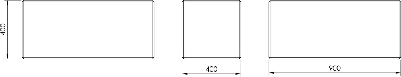 Fulco System Concrete bench LCB090.00 Dimensions