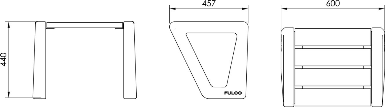 Fulco System BEVEL bench without backrest LBE140.00 Dimensions