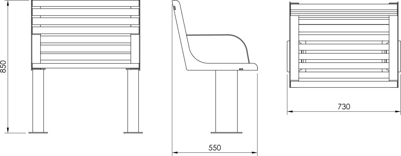 Fulco System VITA armchair LVI294.06.a Dimensions