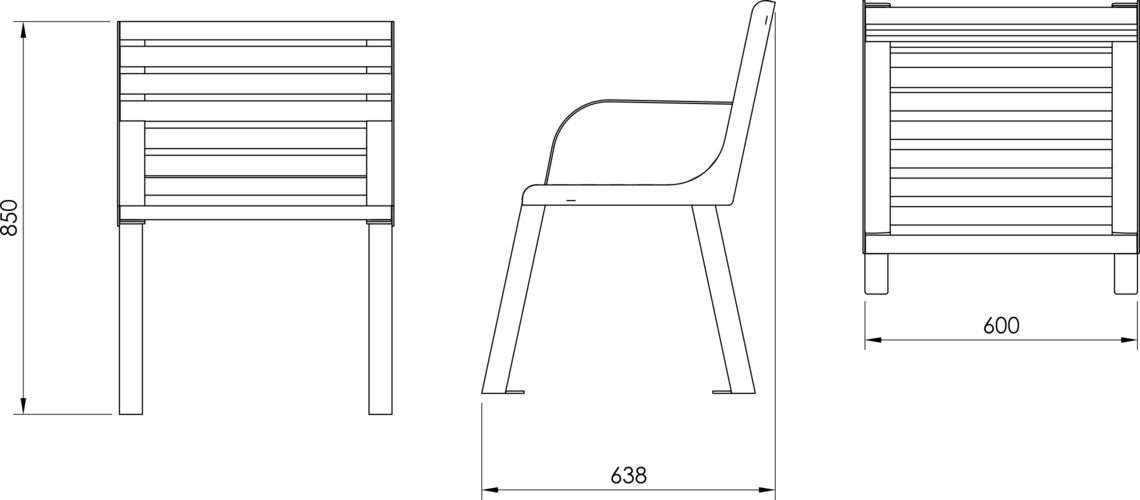Fulco System VITA armchair LVI193.05.a Dimensions