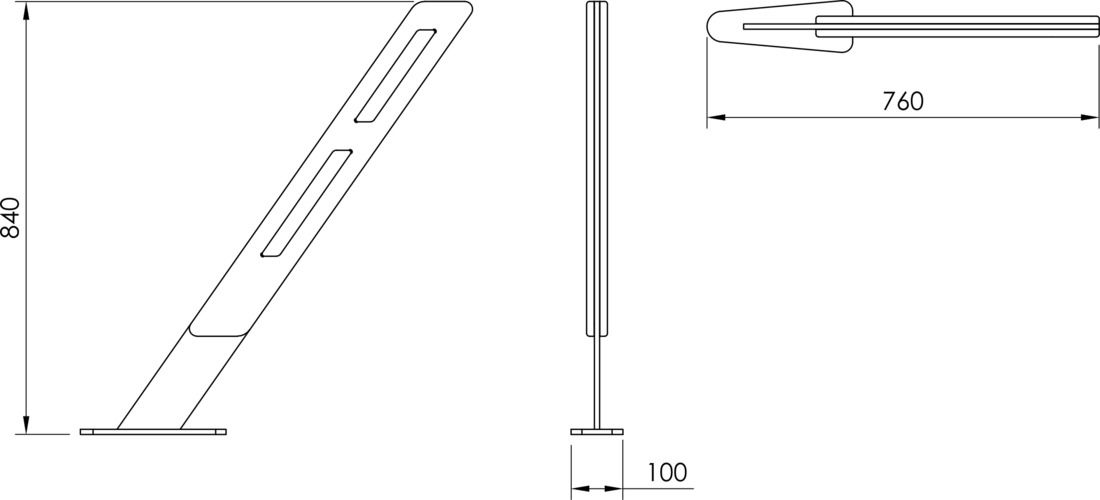Fulco System SLASH bicycle rack SSL101.01 Dimensions